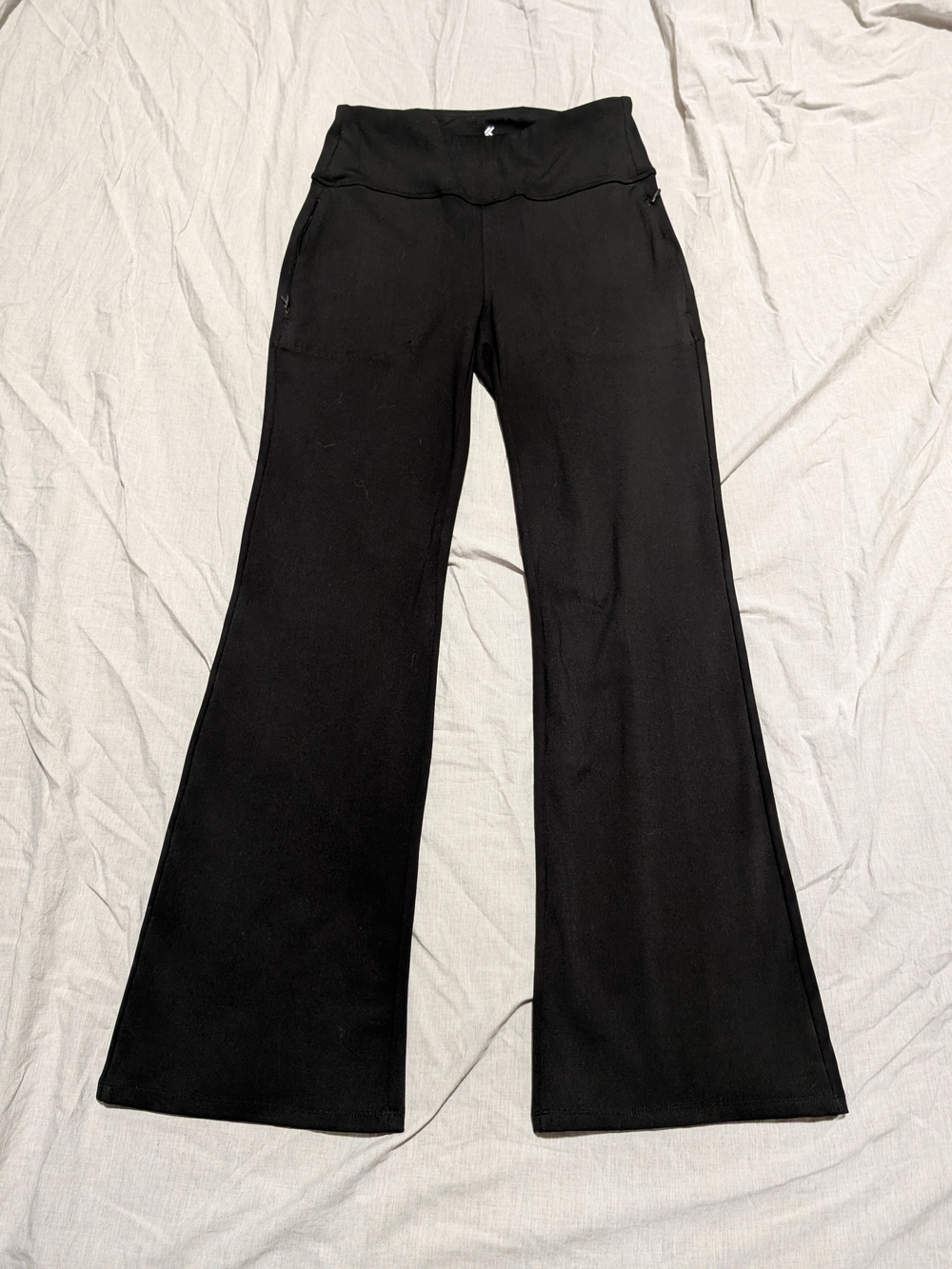 Kyodan Black Boot-Cut Flare Yoga Pants, Size Medium